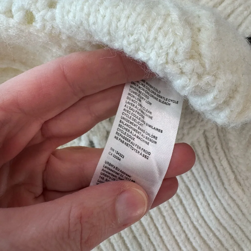 MAEVE ANTHROPOLOGIE Bow Ribbon Tie Sweater Vest in Ivory One Size NWT - Picture 9 of 9